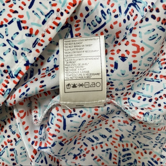 Cupcakes and Cashmere Off the Shoulder Blouse Womens Medium M Confetti Print - Picture 9 of 9